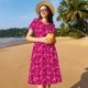 thumbnail image 4 of Easygdp Breast Cancer Awareness6 para Vestido Transpirable de Mujer, Vestido Suelto de Manga Corta con Pliegues y Bolsillos para el Verano, 4 of 6