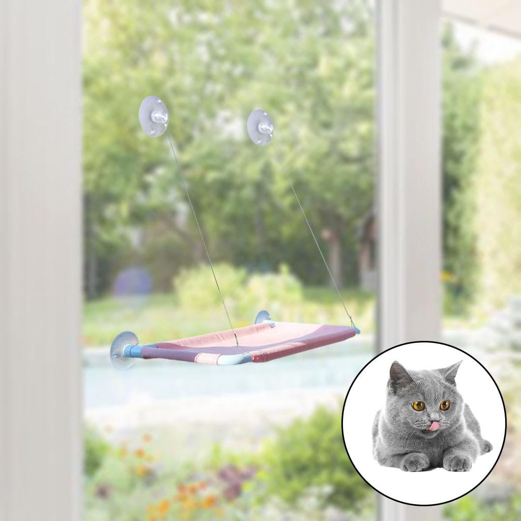 Cat Window Perch Hammock Hanging Bed Suction Cup Basking Cushion Resting Seat Space Saving Window Mount Indoor Dog Playing Basking Pink