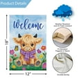 thumbnail image 2 of VOCHIC Welcome Spring Garden Flag 12x18 Double Sided Vertical, Burlap Small Highland Cow Farmhouse Garden Yard House Flags Outside Outdoor House Hello Spring Decoration (ONLY FLAG), 2 of 6