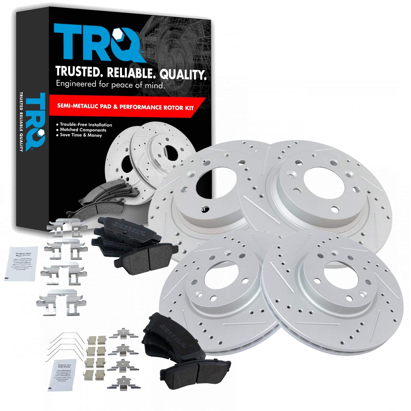Stop On A Dime – Front Drilled & Slotted Brake Rotors W/ Ceramic Pads For 2010-2020 Ford F-150