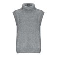thumbnail image 2 of Rohuuque Women's Turtleneck Sweater Vest Sleeveless Cap Sweater Pullover Ribbed Knit Tops Stretch Loose Knitwear Gray, 2 of 5