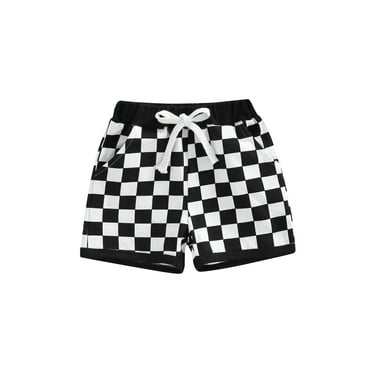 BSongo Baby Boys Shorts with Checkerboard Print, Elastic Waist Drawstring Casual Pocket Decoration Clothing,0 6 12 18 24 Months 2-3T