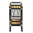 thumbnail image 3 of Pemberly Row Two-Tone Black and Natural Brown Rattan 2-Tier Kitchen Cart, 3 of 8