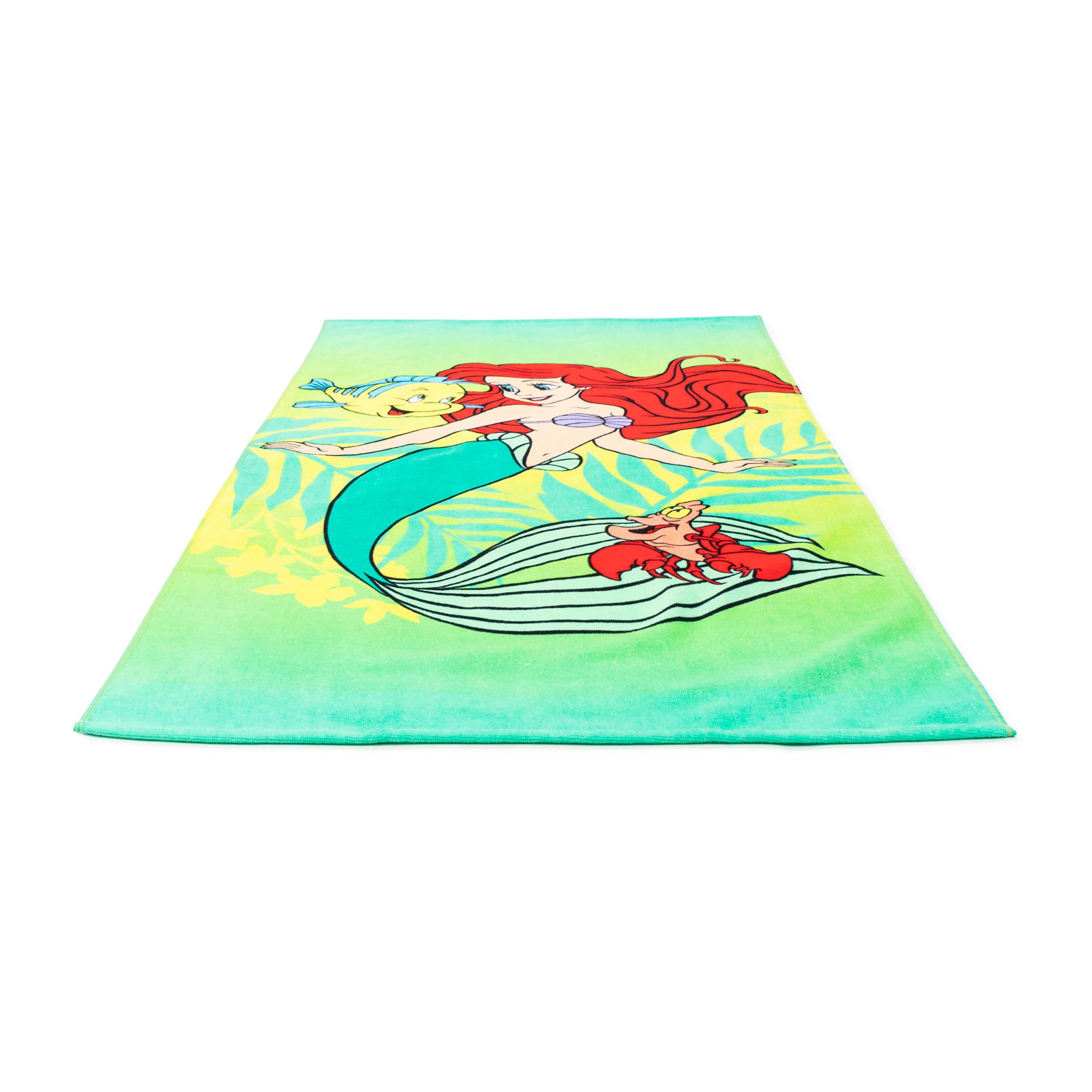 Little Mermaid Swimming & Smiles Kids Beach Towel, 27 x 54, Green, Disney
