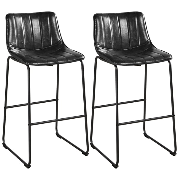 Set Of 2 High Bar Stool With Backrest, How To Build Bar Stools With A Backrest