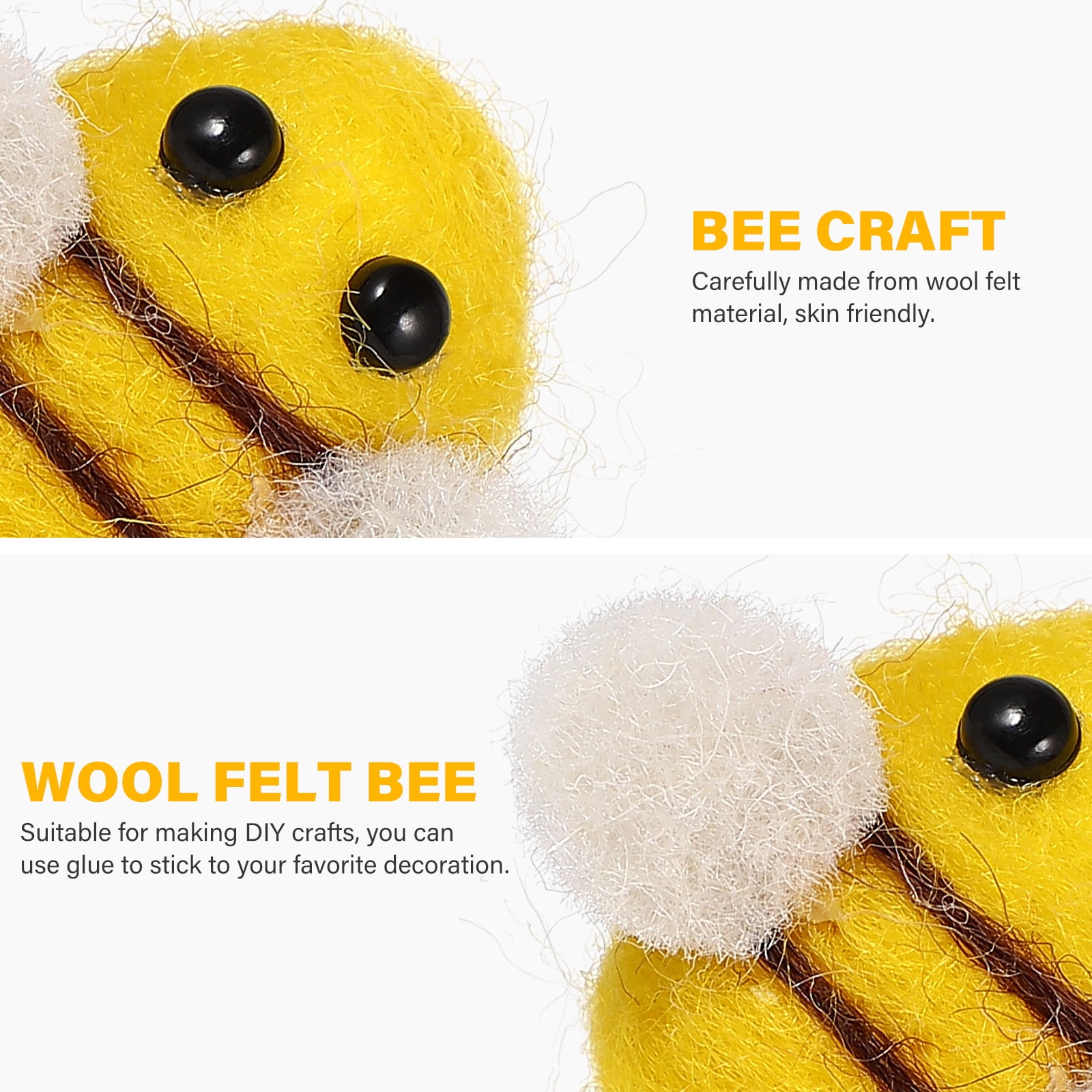 Toyvian 24pcs Felt Bee Small Bee Craft DIY Bees Hair Accessories Bees DIY  Crafts Costume Jewelry Decor Toy Mini Bees Felt Balls for Crafts Child