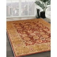 thumbnail image 3 of Ahgly Company Machine Washable Indoor Square Industrial Modern Orange Area Rugs, 6' Square, 3 of 7