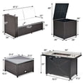 thumbnail image 3 of Gymax 5PCS Patio Furniture Set w/42'' Propane Fire Pit Table Cushions Storage Box, 3 of 10