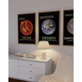 thumbnail image 2 of Space Poster Set Of 3 Premium Decor - Earth Poster | Sun Poster & Moon Decor For Educational Wall Prints | Minimalist Decor Of Astronomical Decorations For Modern Wall Decor Home Decor, 2 of 4