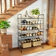 thumbnail image 4 of SUFAUY 3-Tier Stackable Metal 33" Wide Shoes Rack, Rustic Bronze, 4 of 8