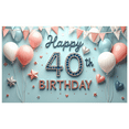 thumbnail image 6 of Decorative Design Happy 40th Birthday Colorful Banner Birthday Party Decoration Balloon Decoration Event Banner for Adult Celebration Indoor Decoration Holiday Celebration, 6 of 8