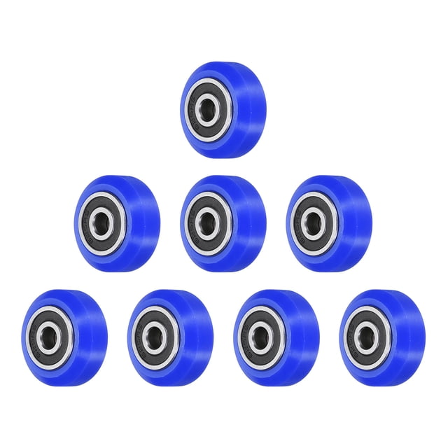 8 Pcs Roue d'Imprimante 3D avec Roulement Linéaire 625RS, Roue à Poulie en Plastique pour Imprimante 18D, Bleu