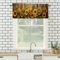 thumbnail image 3 of Rustic Barn Door Kitchen Valance Curtains Farmhouse Vintage Country Sunflower Rod Pocket Valances for Bedroom Living Room Dining Room 54 by 18 in, 2 Panel, 3 of 6