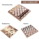 thumbnail image 4 of 3-in-1 Multifunctional Wooden Chess Set Folding Chessboard Game Travel Games Chess Checkers Draughts and Backgammon Set Entertainment Educational Toys, 4 of 5