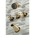thumbnail image 4 of Kingston Brass KBX8132ZX Millennium Three-Handle Tub and Shower Faucet, Polished Brass, 4 of 5