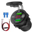 thumbnail image 1 of USB Car Charger Socket Dual QC3.0 Port Quick Charge 12V/24V Car Adaptor with LED Digital Voltmeter, 1 of 5