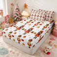 thumbnail image 3 of Manfei Nutcracker Zipper Full Size Comforter Sets with Fitted Sheet and 2 Pillowcases Christmas Zipper Bedding Set, Peach Pink, Gray Reversible, 3 of 7