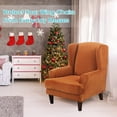 thumbnail image 2 of CJC Velvet Wingback Chair Sofa Slipcover 2 Pieces Plush Wing Chair Covers Arm Chair Cover Furniture Protector, 10 Colors, 2 of 9