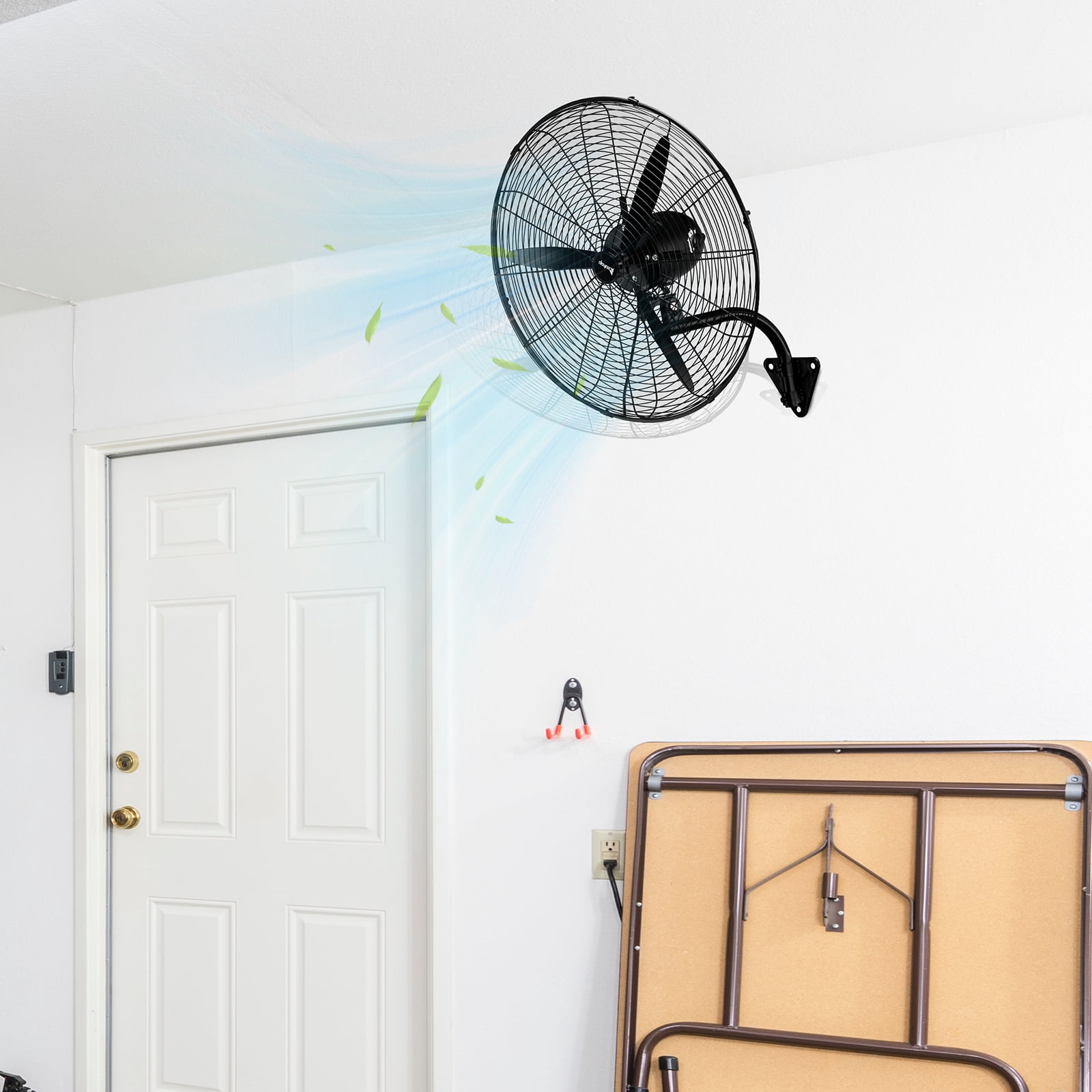 20in High Velocity Wall Mount Fan Oscillating,Industrial Fan with 4 Speed Ventilation, 100% BLDC Copper Motor, 4963CFM Heavy Duty Metal Fan for Outdoor Indoor Use