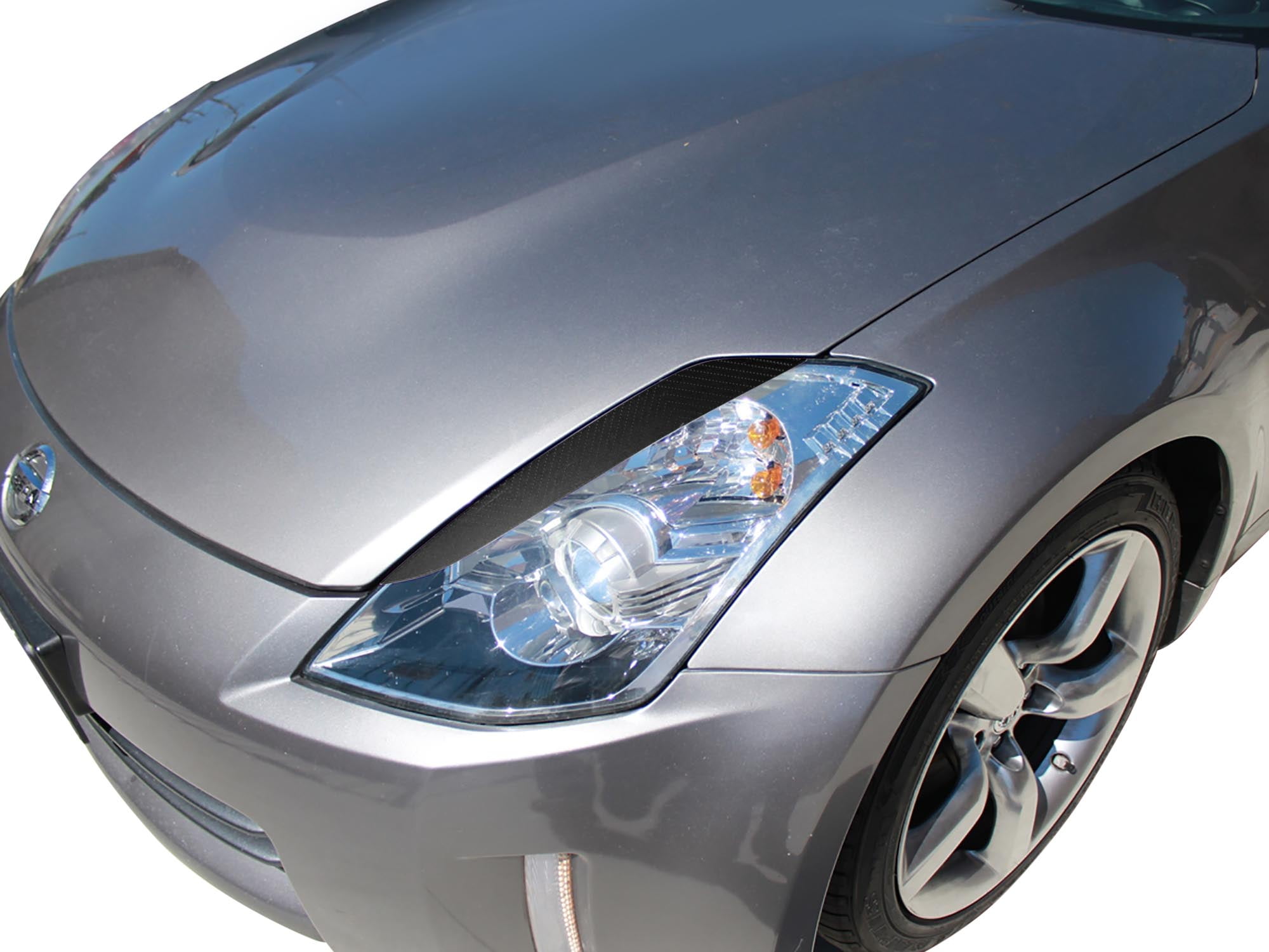 Right Headlight Eyelids Cover for Nissan 350Z Cuztom Tuning JDM Black Carbon Fiber Left 