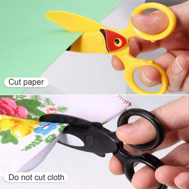 3 Pieces Toddler Safety Scissors In Animal Designs, Kids Preschool Training Scissors Child