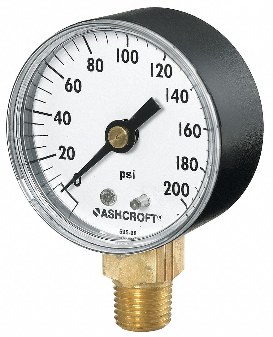 ASHCROFT 251009AW02L160# Gauge,Pressure,0 to 160 psi,1 Percent 