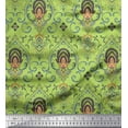 thumbnail image 1 of Soimoi Japan Crepe Satin Fabric Floral & Ogee Damask Decor Fabric Printed Yard 42 Inch Wide, 1 of 1
