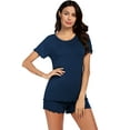 thumbnail image 6 of Ekouaer Pajama Set for Women with Pockets Short Sleeve 2 Piece Lounge Set Women Loose T Shirts and Shorts Soft Sleepwear, 6 of 6