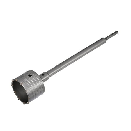 

Wall Hole Drill Bit 80mm Hole Saw Cutter 340mm Drilling Depth Round Shank with Connecting Rod for SDS X4 Impact Drill