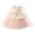 thumbnail image 6 of FYDUU Baby Toddler Girl Dress Girls Dresses Kids Dress With Cape And Satin For Girls Party Outfit Everyday Wear Formal Party Dresses 3-6 Months, 6 of 7