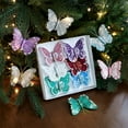 thumbnail image 4 of Christmas Butterflies Decorations for Tree Wreath DIY Crafts Glitter Clip On Ornaments Set of 6 Multicolor Butterfly Decor for Holiday Wedding Party Home, 4 of 5