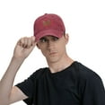 thumbnail image 4 of ZICANCN Casquette de Baseball Réglable Femmes, Chapeaux Alphabet M Pattern pour Hommes Adulte Lavé en Denim de Coton Baseball Caps Mode, Rouge, 4 of 6