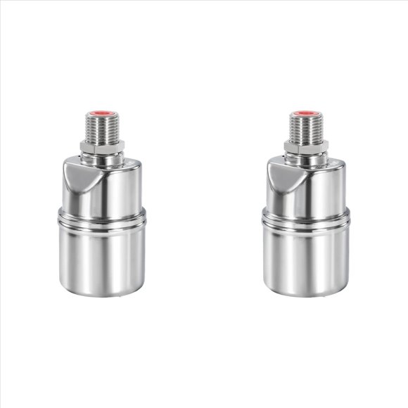 2X Válvula de Control de de Agua Automática Válvula de Bola de Flotador de Acero Inoxidable de 1/2 Pulgada para Tanque de Piscina Recta