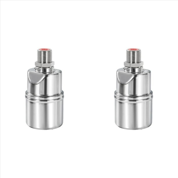 2X Válvula de Control de de Agua Automática Válvula de Bola de Flotador de Acero Inoxidable de 1/2 Pulgada para Tanque de Piscina Recta