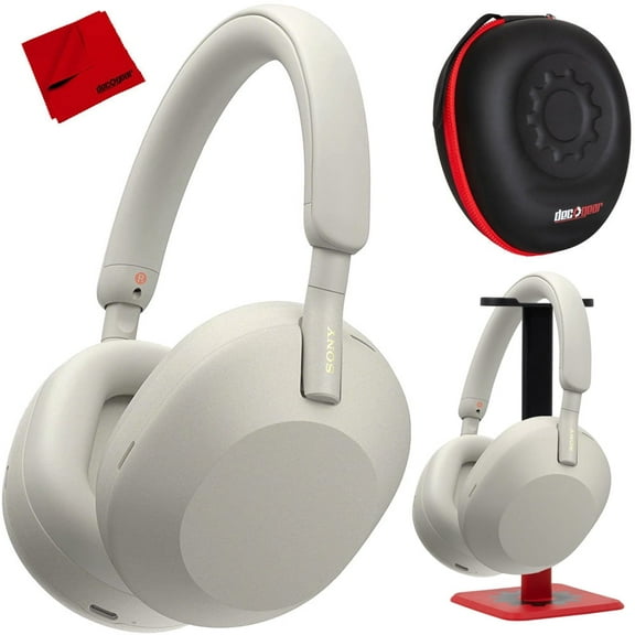 Sony WH-1000XM5 Wireless Noise Canceling Headphones (Silver) Pro Stand Kit