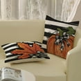 thumbnail image 2 of Fall Pillow Covers 16x16 Set of 2 Orange Pumpkin Maple Leaves Stripes Fall Decor Pillowcase Autumn Harvest Decorative Outdoor Throw Pillow Covers Linen Thanksgiving Cushion Case for Sofa Home, 2 of 6