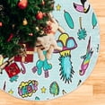 thumbnail image 5 of FMSHPON Cute Cartoon Flamingo Xmas Christmas Tree Skirt Stand Mat for Holiday Party Decoration Indoor Outdoor 48 inches, 5 of 6