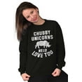 thumbnail image 5 of Chubby Unicorns Need Love Too Rhino Women Crewneck Sweatshirt Brisco Brands S, 5 of 6