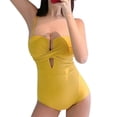 thumbnail image 2 of Neinkie Maillot de Bain une Pièce à Découpes Portefeuille pour Femmes, Monokini Taille Haute, 2 of 7