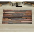 thumbnail image 1 of Wooden Print Decorative Rug, Brown Old Hardwood Floor Plank Grunge Lodge Garage Natural Rural Graphic, Quality Carpet for Bedroom Dorm and Living Room, 6 Sizes, Evergreen Blush, by Ambesonne, 1 of 1