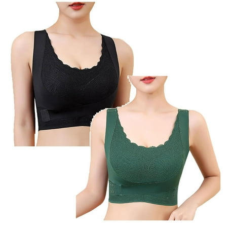 LUOGENLI Women Bralette Pack Womens Seamless Bras No Underwire Scalloped Push up Bras Soft Wireless Comfort Bralettes Full Coverage Everyday Bra Women Bras 34B Women Bras Underwire XXL