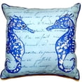 thumbnail image 3 of Blue Sea Horses Extra Large Zippered Pillow 22x22, 3 of 3