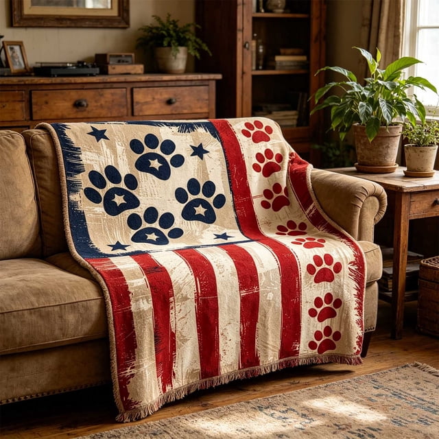 Independence Day Blanket Festive Flannel Blanket Soft Warm Throw Blanket For Home Sofa Bed Holiday Decoration