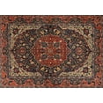 thumbnail image 1 of Ahgly Company Indoor Rectangle Traditional Dark Gold Brown Persian Area Rugs, 7' x 10', 1 of 6
