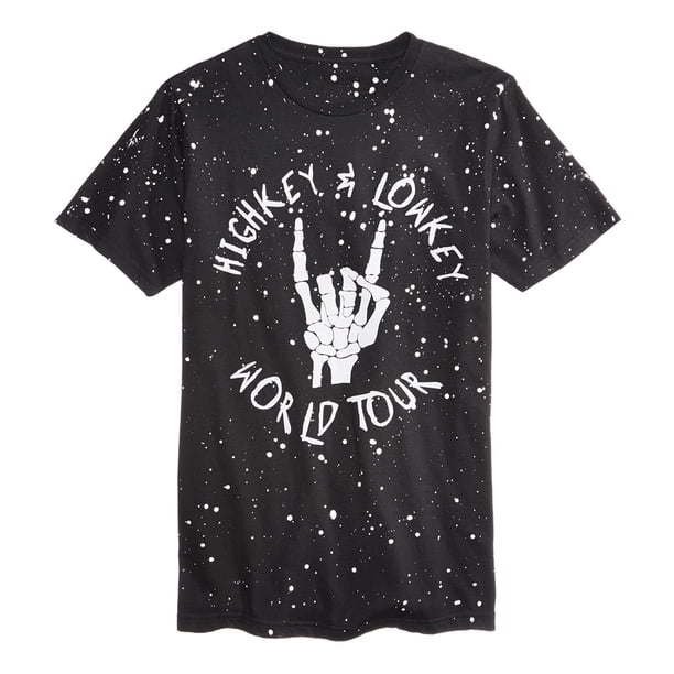 American Rag - Camiseta gráfica para hombre Highkey & Lowkey, color negro, pequeña