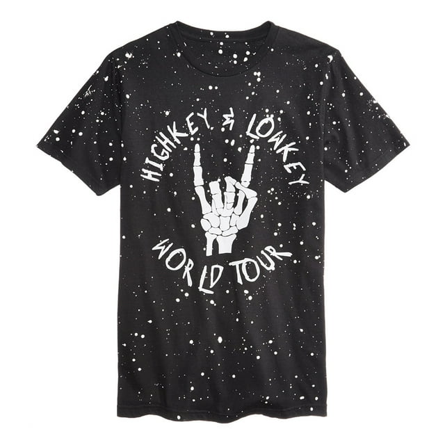 American Rag - Camiseta gráfica para hombre Highkey & Lowkey, color negro, pequeña