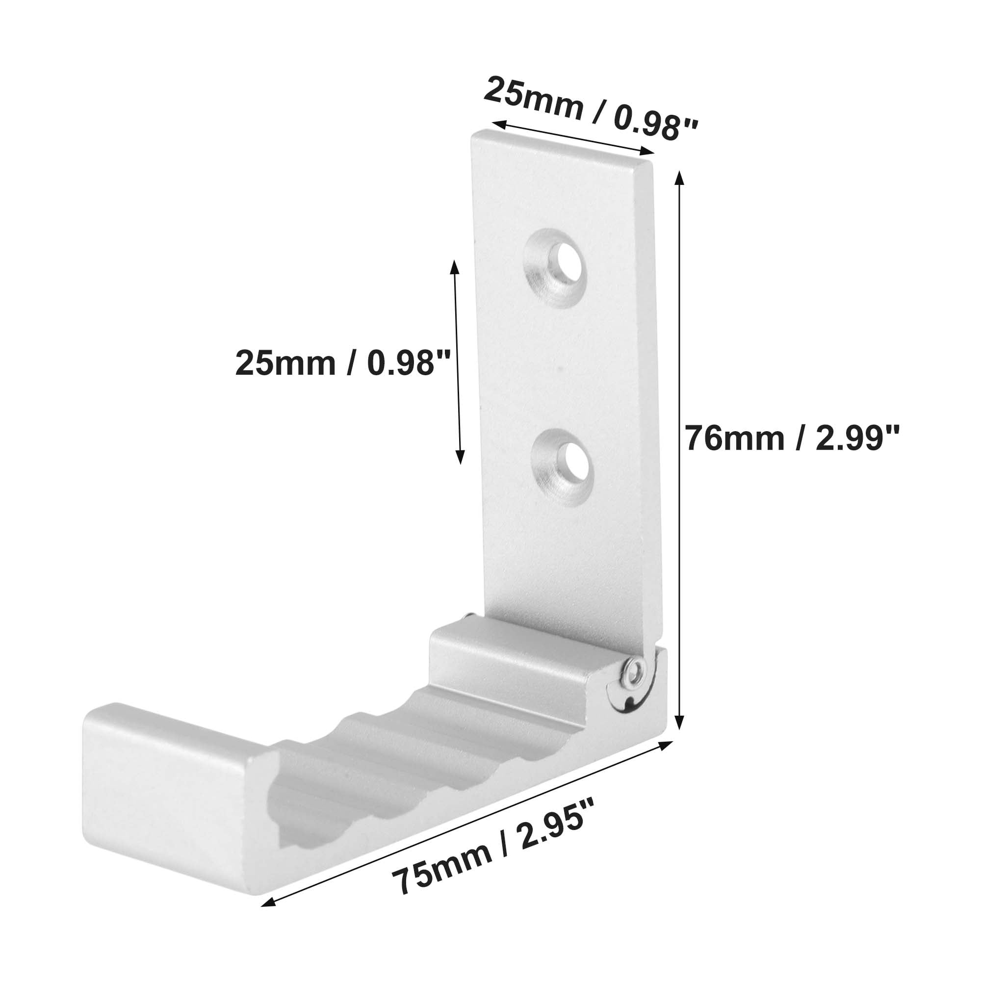 Unique Bargains 4 Pcs Foldable Foldable Coat Hook Wall Mount Invisible Silver Tone