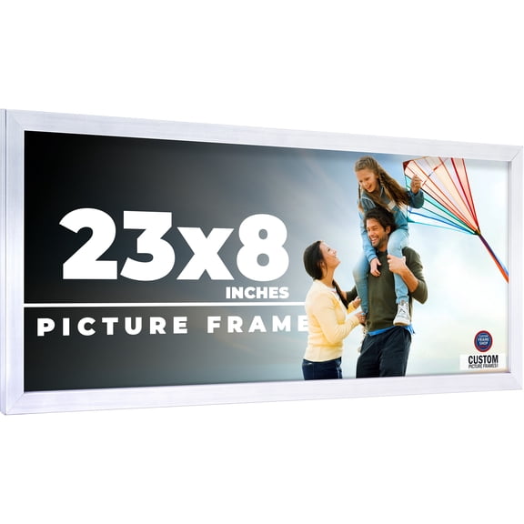 23x8 Frame Silver Real Wood Picture Frame Width 0.75 inches | Interior Frame Depth 0.5 inches |