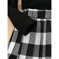 thumbnail image 5 of Seyurigaoka 2Pcs Kids Girls Santa Claus Print Long Sleeve Pullover + Plaid Pleated Skirt, 5 of 7