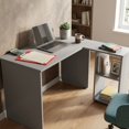 thumbnail image 2 of Escritorio Esquinero L Homeoffice Estudiantil color Gris Claro material MDP. Incluye tabla porta pape y calculadora, 2 of 6